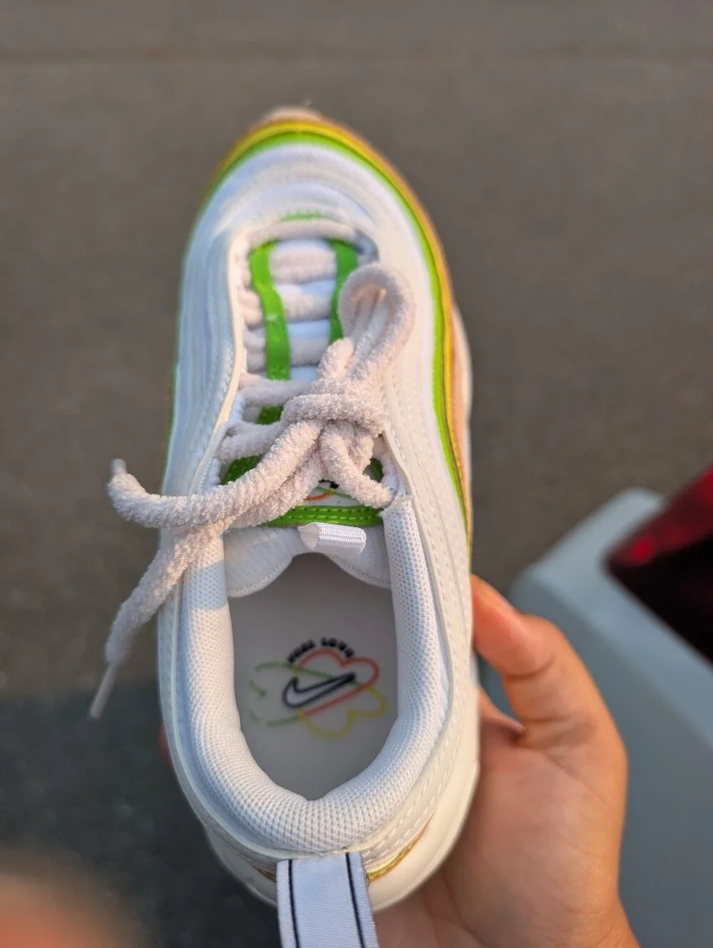 Women's 6.5 Nike Air Max 97 Sneakers - White, Green & Beige